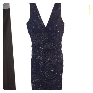 Navy Blue and gold Semi-Formal Dress